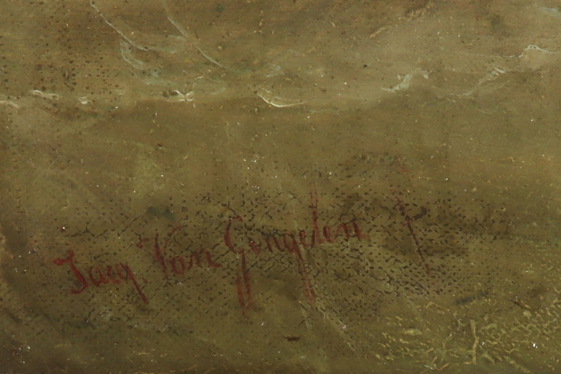 19th Cent. Belgian oil on canvas with a view of Antwerp - signed Jacques Van Gingelen || VAN - Bild 2 aus 4