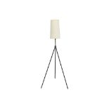 fifties' design floor lamp in metal || Fifties' designlamp op driepikkelpoot - hoogte : 111 cm
