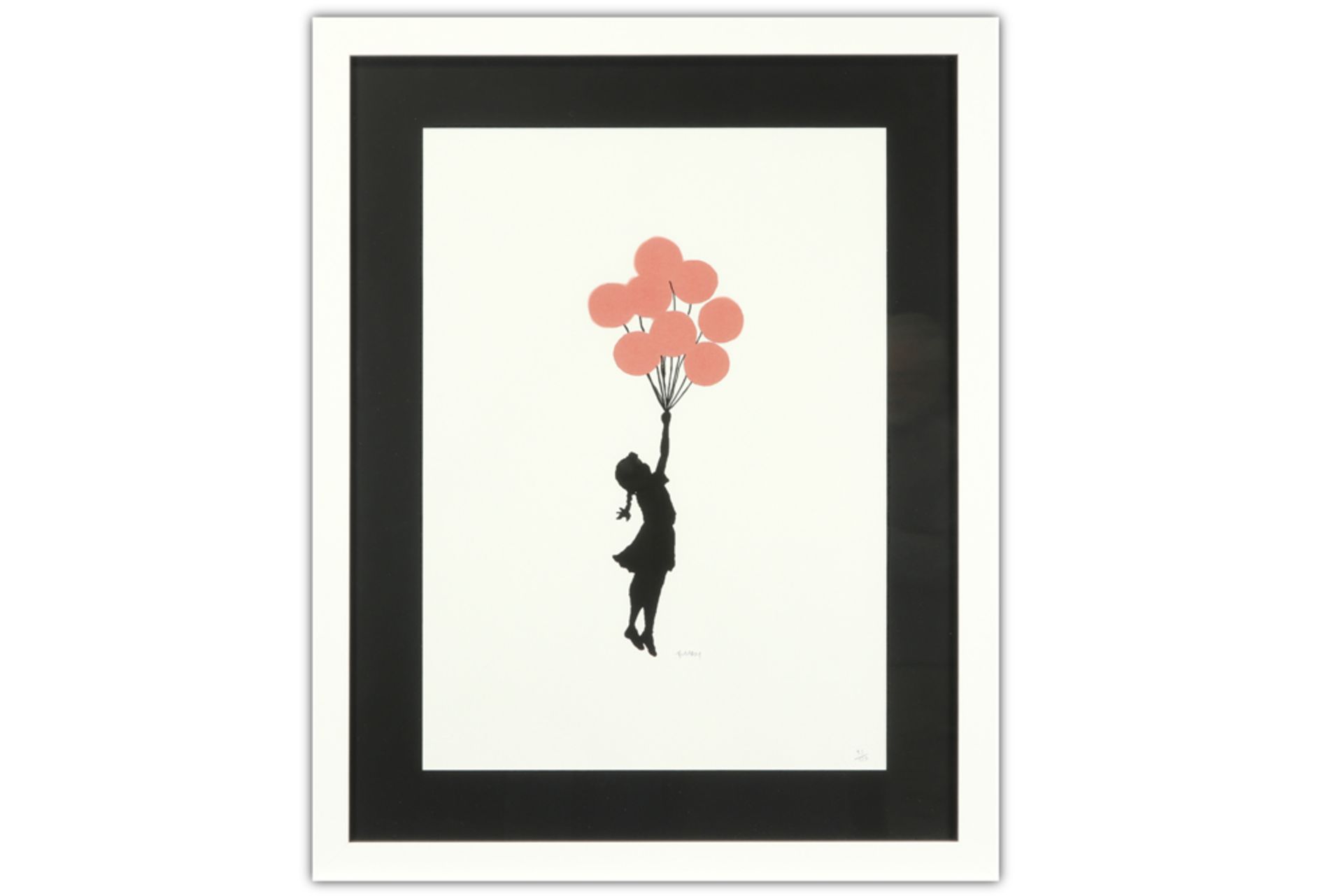 print after Banksy's "Girl with balloons" - with drystamp "P.O.W. Printmaking" || BANKSY (° - Image 3 of 3