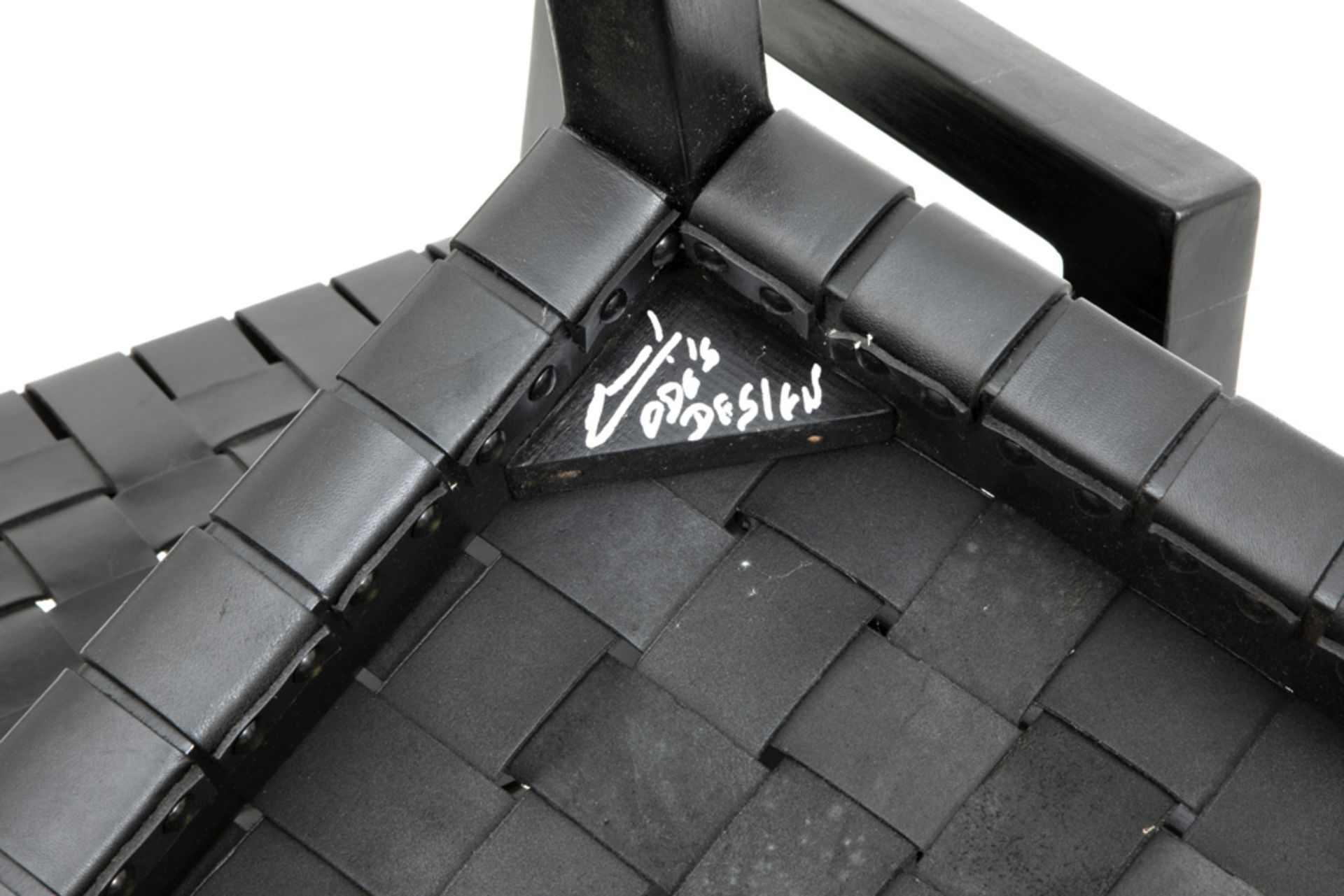 set of four Olivier De Schrijver signed "Boss" design armchairs made by Ode's Design in ebonised - Bild 5 aus 5