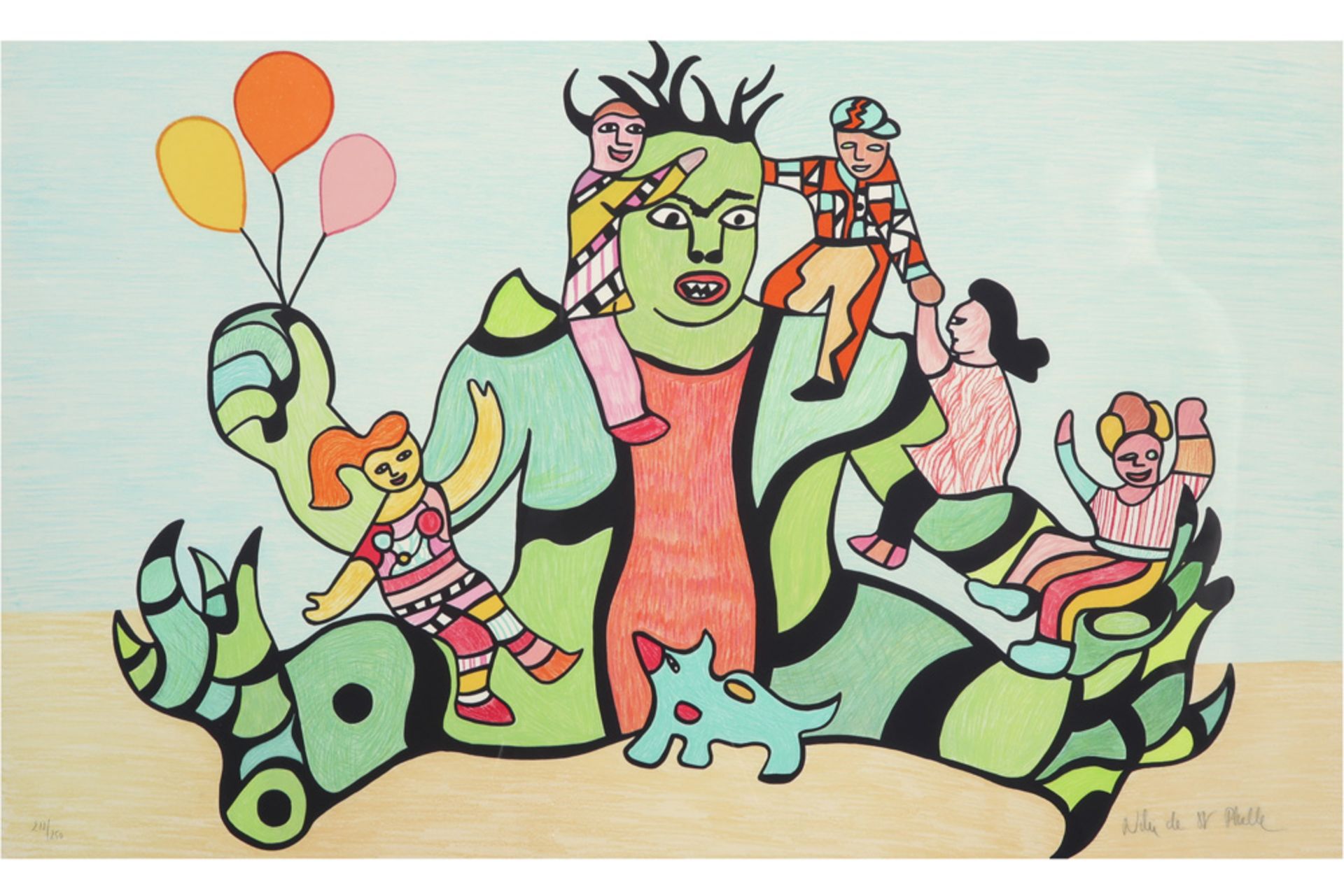 Niki de St-Phalle signed lithograph printed in colors || DE SAINT-PHALLE NIKI (1930 - 2002)