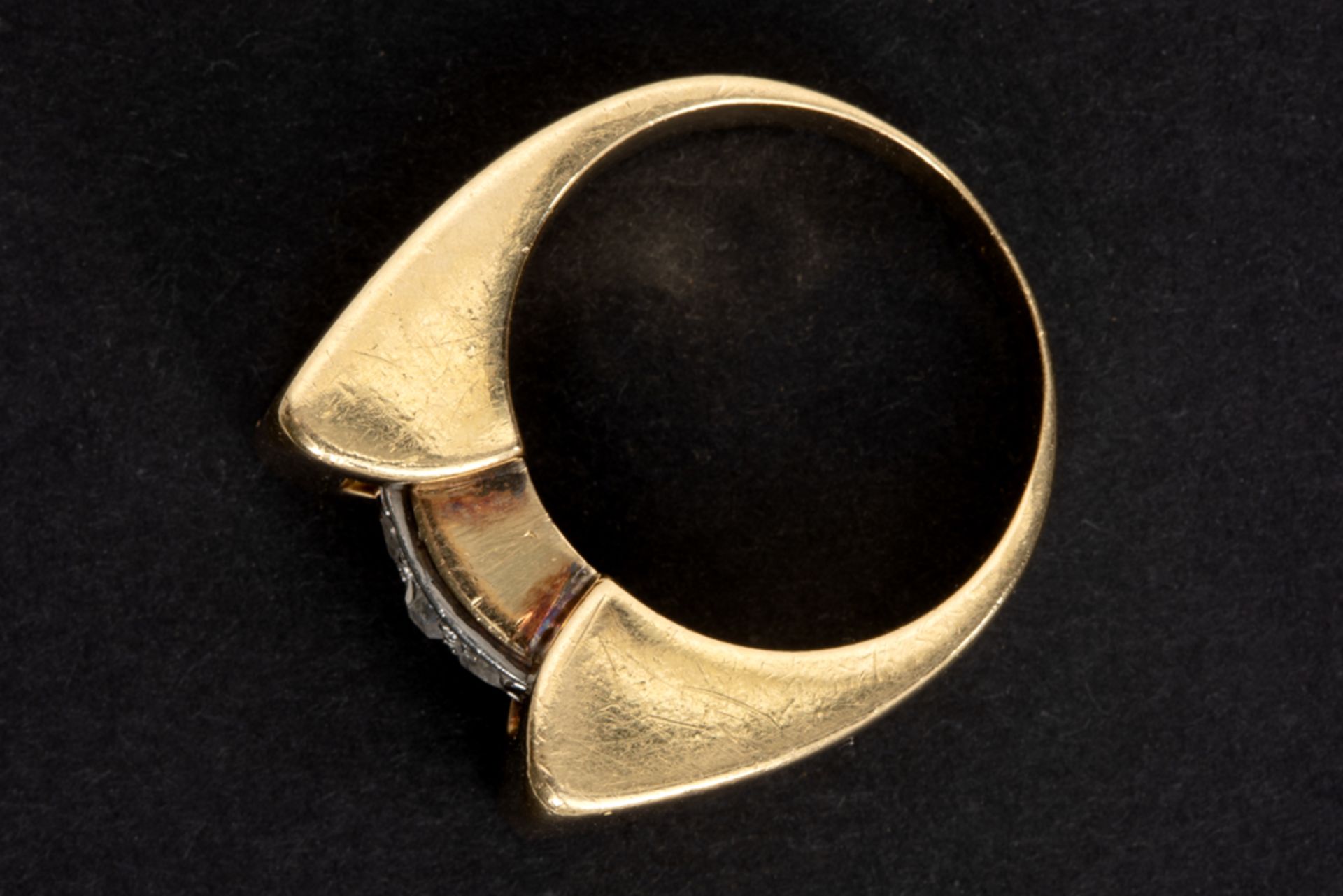 forties'/fifties' vintage ring in pink gold (18 carat) with small diamonds || Ring van de jaren ' - Bild 2 aus 2