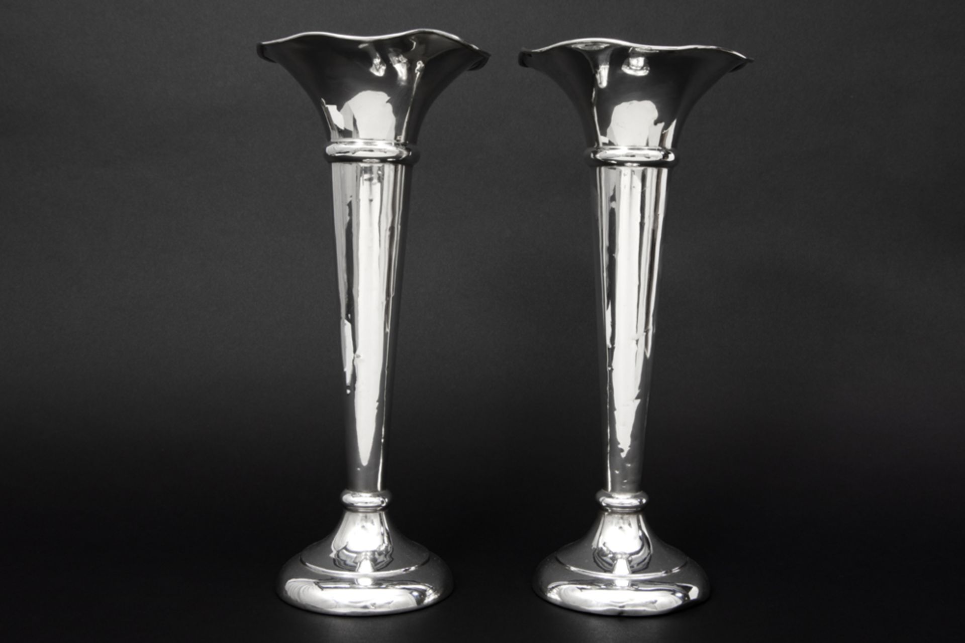 pair of quite big antique English vases in S. Blanckensee & Sons signed and marked silver || S. - Image 2 of 4