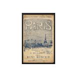 old music score with a GMR monogrammed and 1919 dated lithograph with a view of Paris || GMR oude