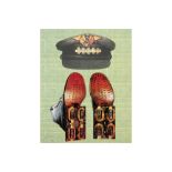 quite rare Panamarenko signed "Magnetic Shoes" print with relief in colors || PANAMARENKO (PS VAN