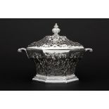 antique English lidded bowl in George Thomas Fox & George Fox signed and marked silver || GEORGE