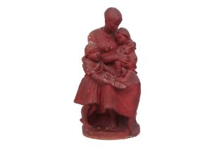 antique Belgian sculpture in terracotta - signed Alfons Van Beurden || VAN BEURDEN ALFONS I (