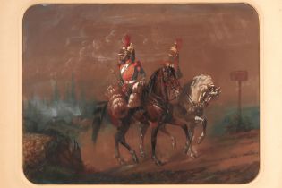 19th Cent. French mixed media - signed Alphonse Antoine Aillaud and dated 1890 || AILLAUD ALPHONSE