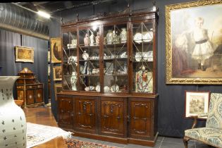 very nice early 19th Cent. English Georgian breakfront library bookcase in mahogany with Regency