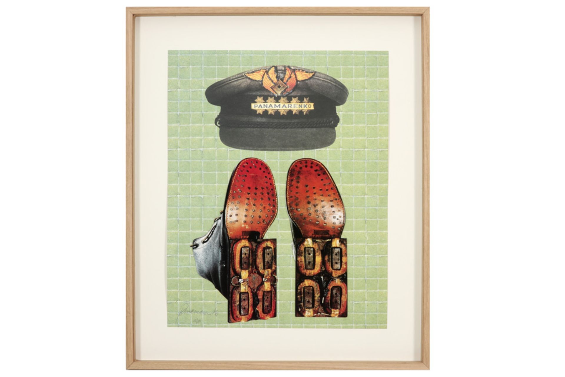 quite rare Panamarenko signed "Magnetic Shoes" print with relief in colors || PANAMARENKO (PS VAN - Image 3 of 3