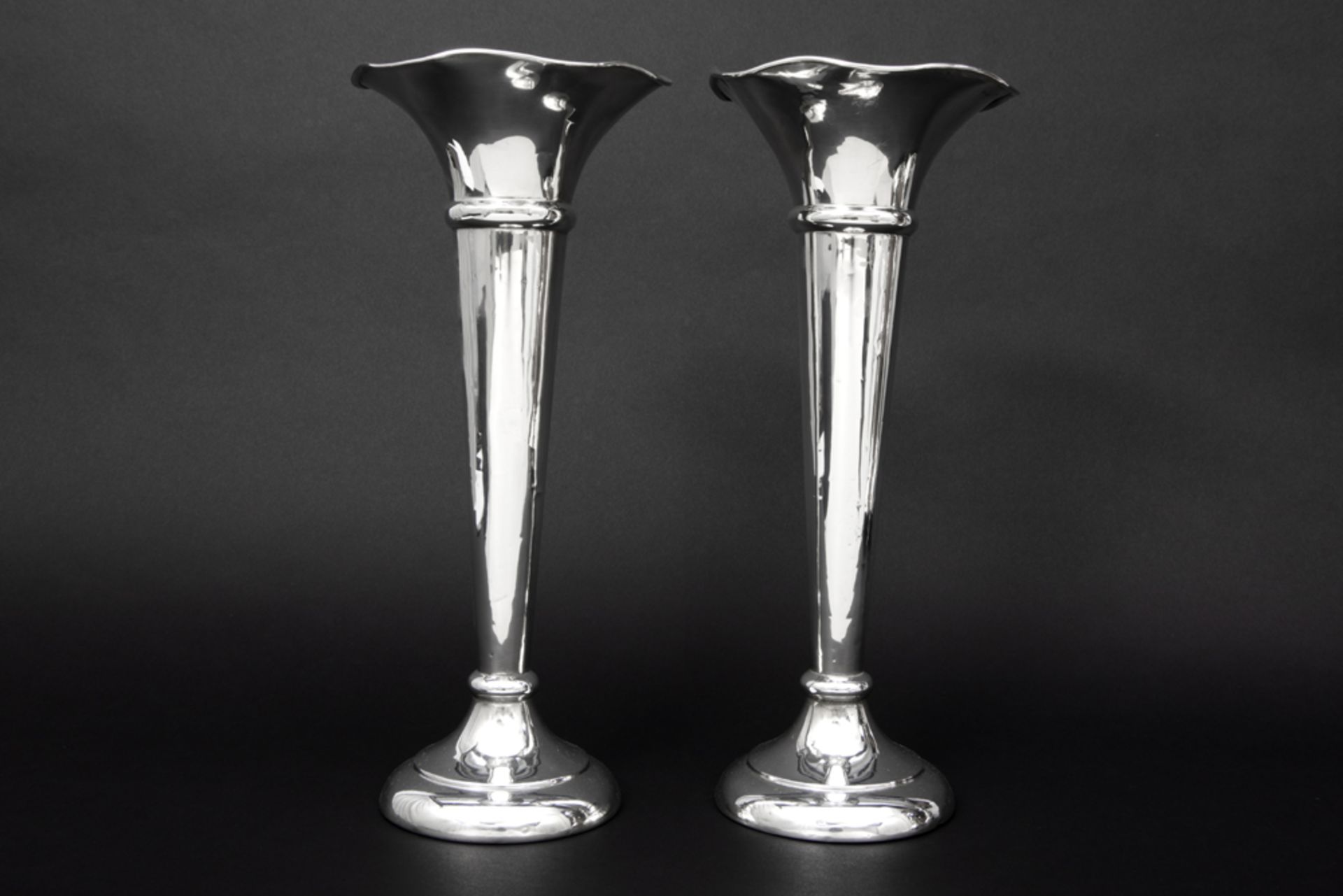 pair of quite big antique English vases in S. Blanckensee & Sons signed and marked silver || S.