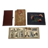 four albums with old postcards and deathcards || Lot van vier albums met postkaarten (oa ivm WO1