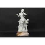 antique French sculpture in biscuit-porcelain on an oval marble base - signed Hippolyte Moreau ||