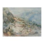 20th Cent. Belgian aquarelle with a view of Delphi - signed Harold Van de Perre and dated (19)