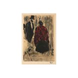 Degas print - with signature stamp || DEGAS EDGAR (1834 - 1917) print in kleur : "Volksvrouw bij
