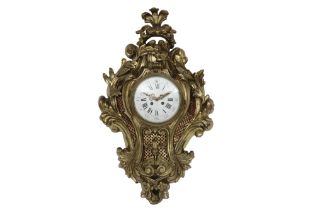 quite big 19th Cent. Louis XV wall clock with its case in bronze and with a A.B Mougin signed