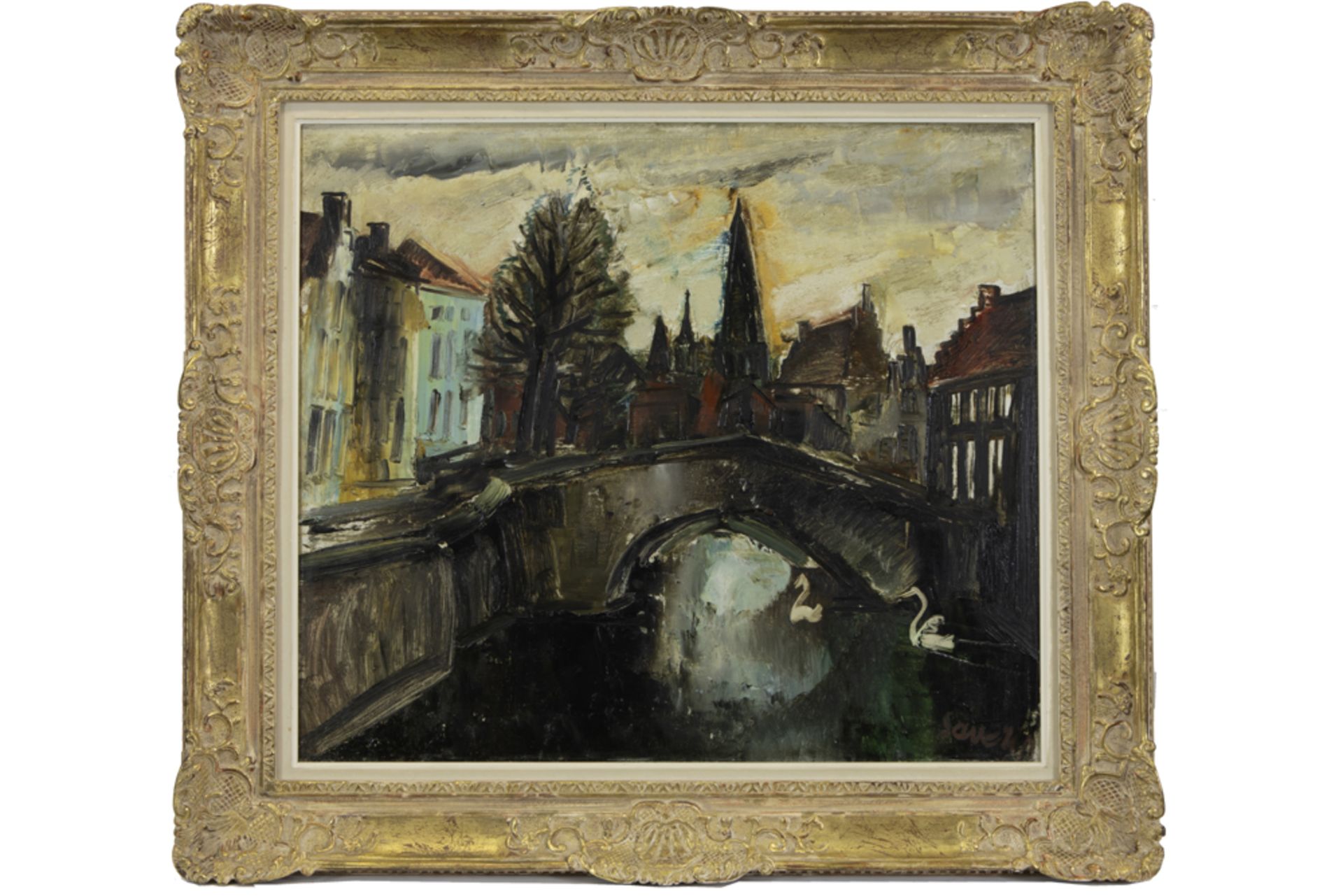 19th Cent. Belgian oil on canvas - signed Albert Saverys || SAVERYS ALBERT (1886 - 1964) - Image 3 of 3