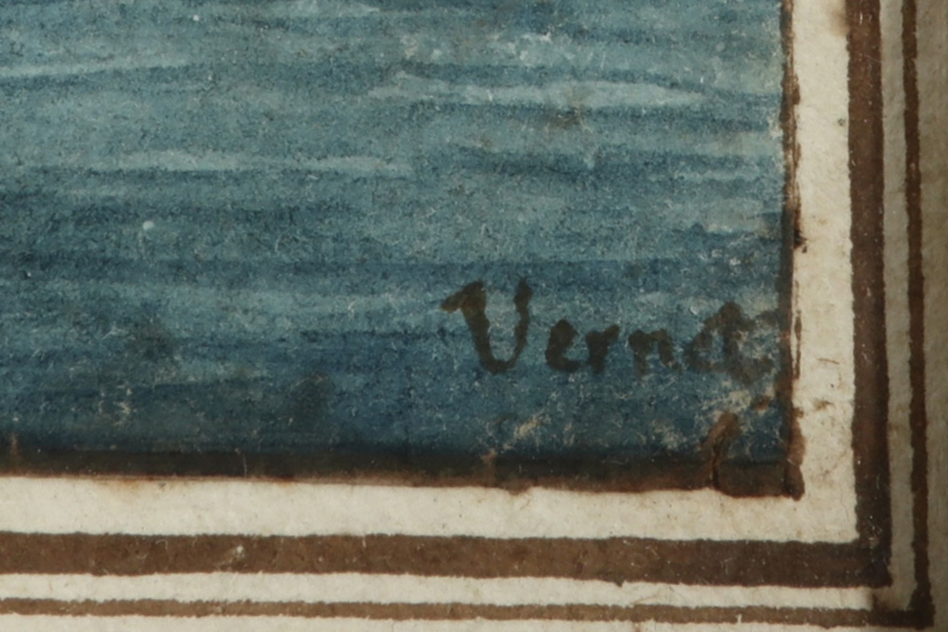 antique mixed media - signed Vernet / attributed to || VERNET JOSEPH (1714 - 1789) antiek werk in - Bild 2 aus 3