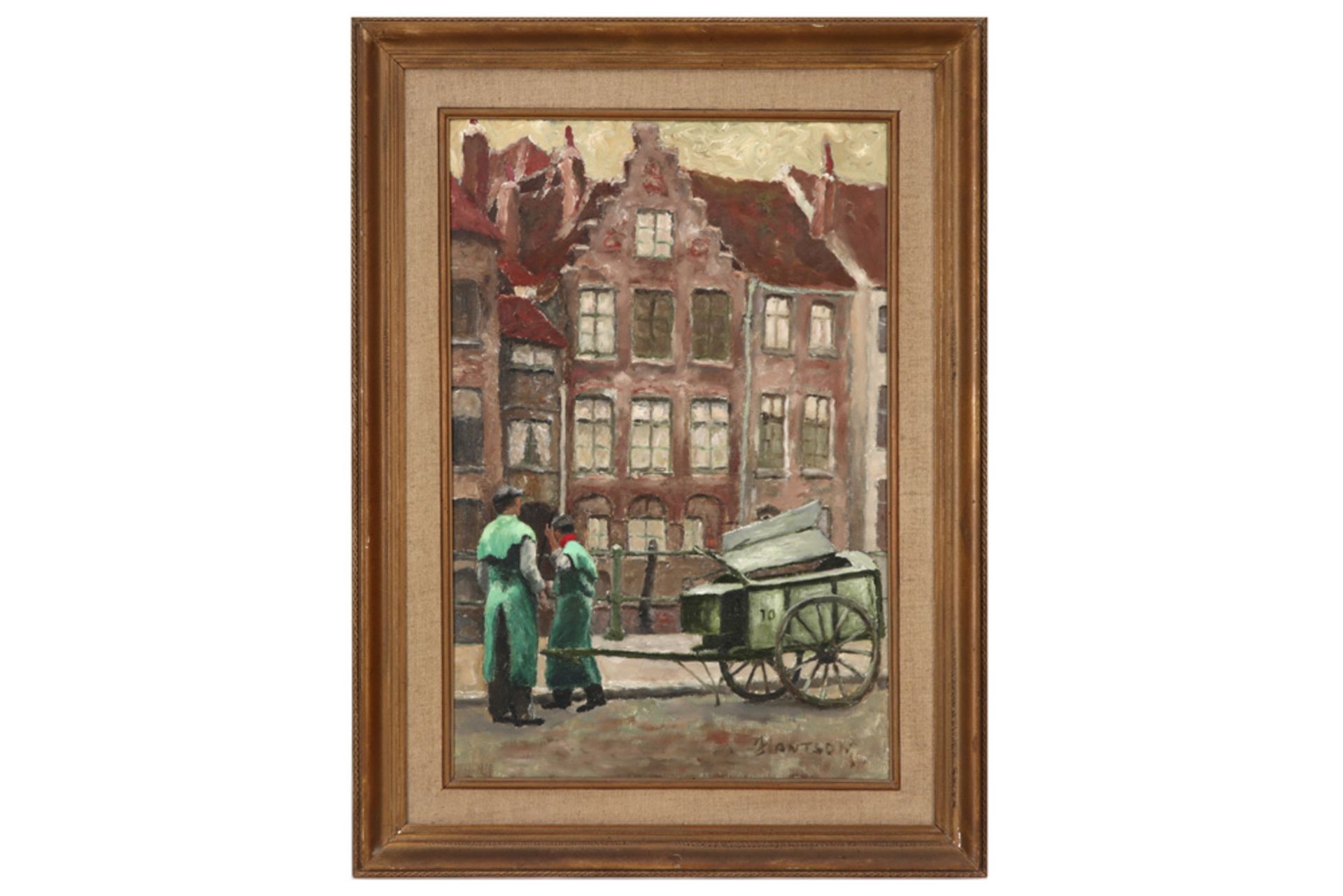20th Cent. Belgian oil on canvas - signed Hantson || HANTSON olieverfschilderij op doek : "Gents - Bild 3 aus 4
