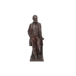 Jean Bulio signed sculpture in bronze depicting the bust of Victor Hugo || BULIO JEAN (1827 -