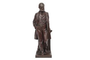 Jean Bulio signed sculpture in bronze depicting the bust of Victor Hugo || BULIO JEAN (1827 -