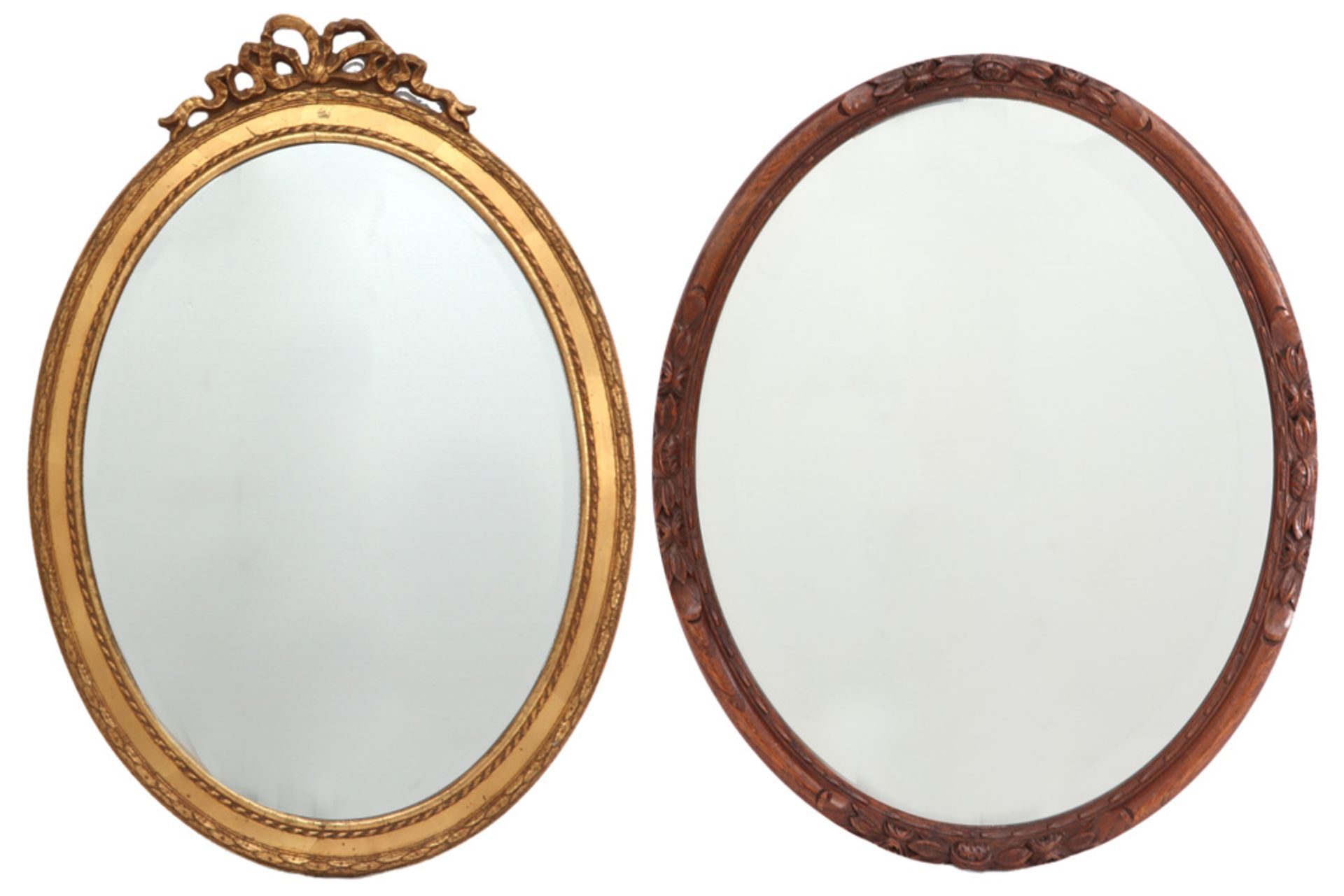 two mirrors with gilded frames || Twee spiegels met neoclassicistische, vergulde kaders