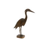 20th Cent. "Heron" sculpture in wood || 20ste eeuwse houtsculptuur : "Reiger" - hoogte : 81 cm