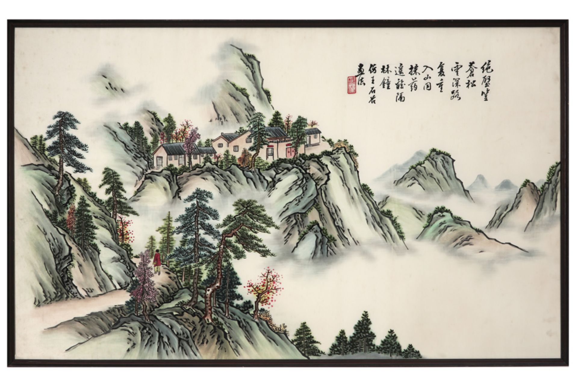 Chinese Republic period painting on silk after a Qing period example || Chinese schildering uit de