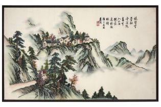 Chinese Republic period painting on silk after a Qing period example || Chinese schildering uit de