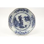 pair of quite large round 18th Cent. Chinese dishes in porcelain with a nice blue-white landscape