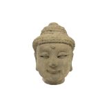 16th Cent. Chinese Ming period "Head of Buddha" sculpture (with typical features) in stone - with
