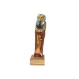 Ancient Egyptian 26st/30th Dynasty "Ptah-Sokar-Osiris" sculpture in wood with nice polychromy and