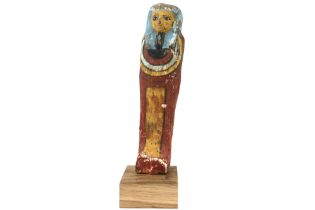 Ancient Egyptian 26st/30th Dynasty "Ptah-Sokar-Osiris" sculpture in wood with nice polychromy and