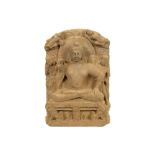 11th/12th Cent. Indian Gujarat sculpture in red sandstone representing "Buddha Sakyamuni" (in