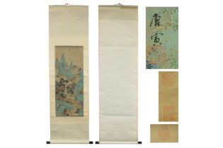 Chinese scroll with a landscape painting || Chinese scroll met landschapsschildering - 171 x 48