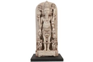 presumably 12th Cent. Northern Indian three headed and four armed "Brahma Trimuti" sculpture in