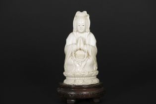 old Chinese "Buddha" sculpture in ivory - with EU CITES certification || Oude Chinese sculptuur in