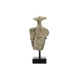 Donau Culture fertilty idol (with an 'aliens" head) in stone with a nice patina || DONAU - CULTUUR