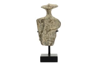 Donau Culture fertilty idol (with an 'aliens" head) in stone with a nice patina || DONAU - CULTUUR