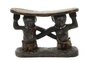 African Nigeria Yorouba neckrest in wood with a nice patina to be dated before 1930 || AFRIKA /
