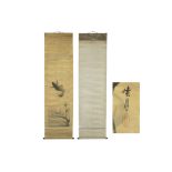 antique Chinese scroll with a "koi fish" painting || Antieke Chinese scroll met schildering met