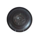 round 4th Cent. BC Ancient Greek South Italian bowl in black varnished earthenware with a central