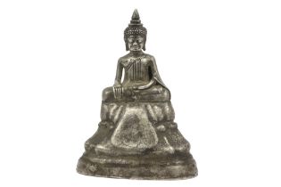 antique Northern Siamese "Buddha" sculpture in silver || Antieke Noord -Thaise sculptuur in
