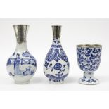 lot with 17th Cent. and 18th Cent. Chinese Kang Hsi period porcelain with blue-white decors and with