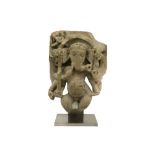 10th/11th Cent. Indian Rajasthan "Ganesh" sculpture in beige grès with certificate by expert J.C.