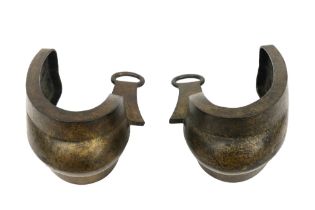 pair of antique Japanese "abumi" stirrups || Paar antieke Japanse "abumi - stijgbeugels - hoogte :