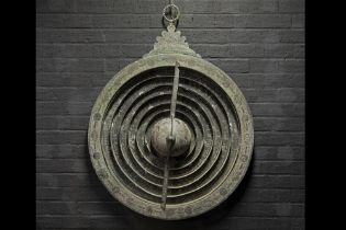 because of the large size (diameter : ca 126 cm) quite rare 'antique' Northern Indian astrolabus