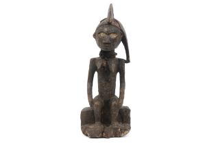 Central African Bembé altar sculpture in weathered wood with old usage patina prov : ancient