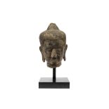 13th/14th Cent. Central Siamese Ayutthaya period U'Tong style "Buddha head" sculpture in lacquered