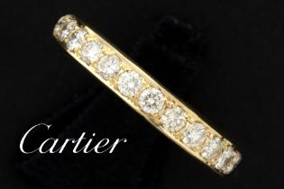 Cartier signed ring in yellow gold (18 carat) with ca 1,10 carat of top quality brilliant cut